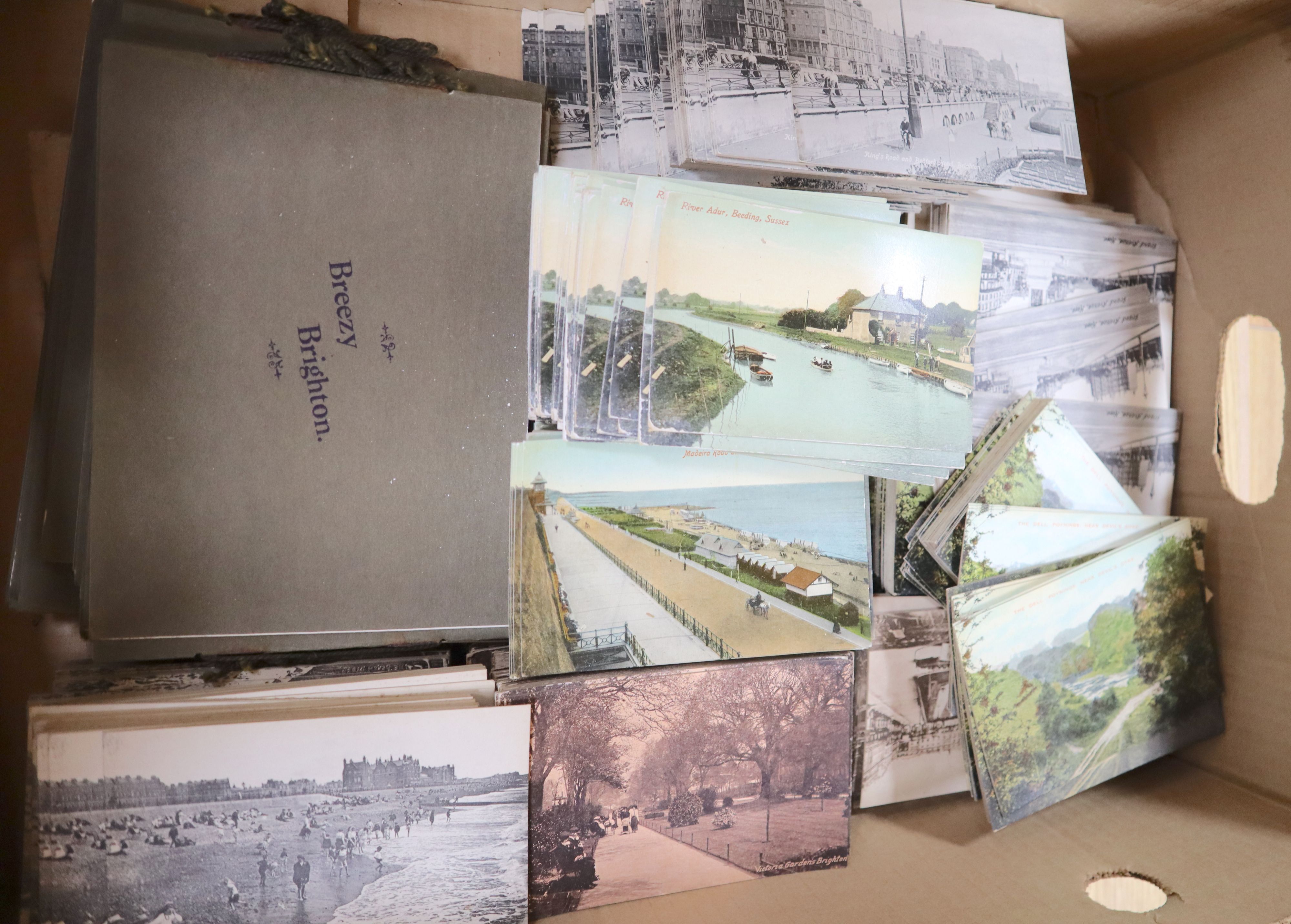 A retailers stock of Brighton postcards